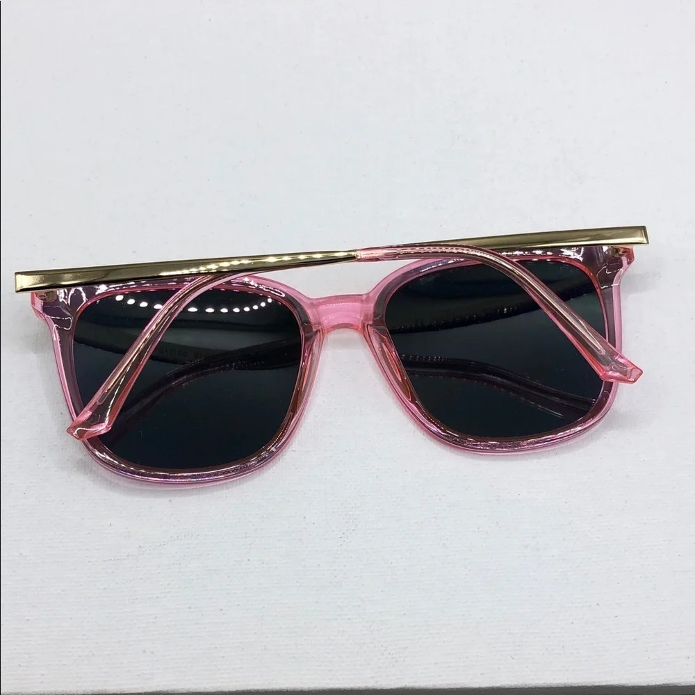 DUCO W016 Vintage-Retro STYLE Round Sunglasses Pink Green Mirror w Case Trendy